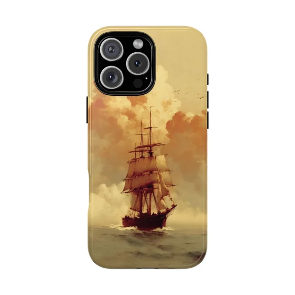 Ship Sailing Ocean Voyage Scene Case for iPhone 17 through 11 Pro Max