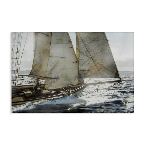Stupell Industries Ship Sails In Motion Canvas Wall Art, design by LSR Design Studio, 16 x 24