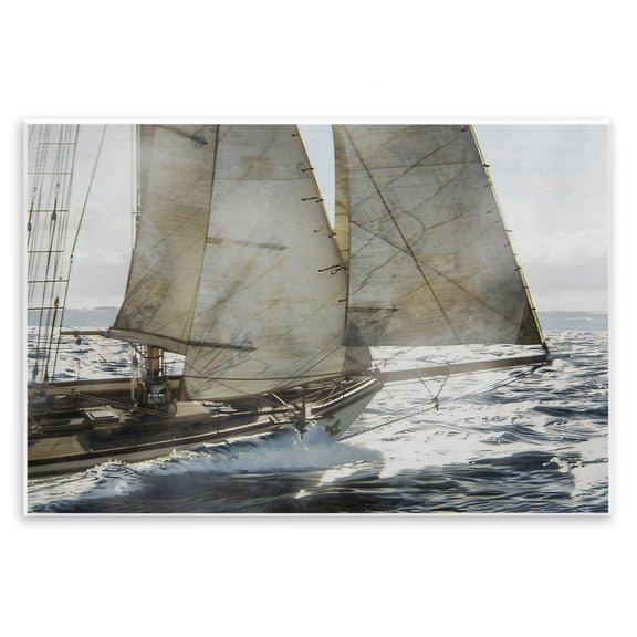 Stupell Industries Ship Sails In Motion Wall Plaque Art, design by LSR Design Studio, 13 x 19