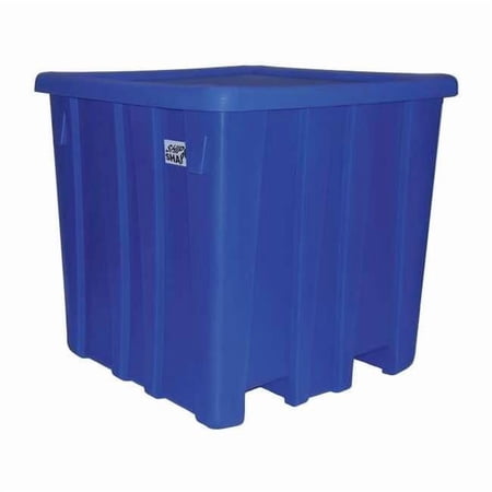 Bulk Container 35 cu ft Volume Cap., 45 in L, 45 in W, 44 1/4 in H, Plastic, Blue P333-ROY