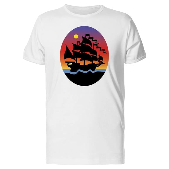 Ship Silhouette On The Sunset Tee Men's -Image by Shutterstock