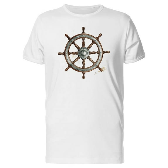Ship Steering Wheel T-Shirt Men -Image by Shutterstock, Male Medium