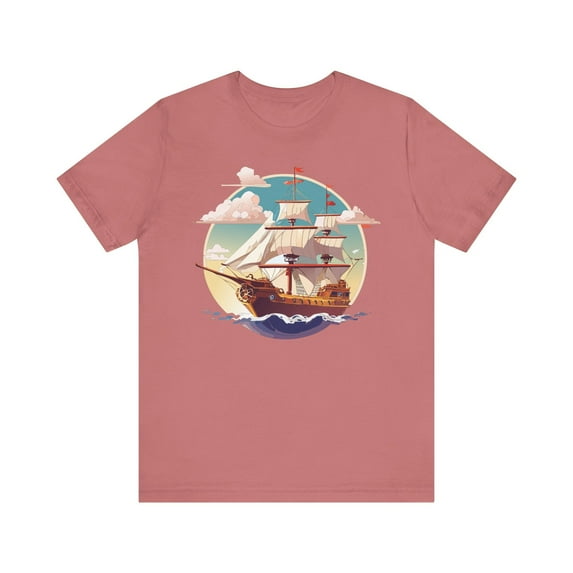Ship Tee Shirt, Tee Shirt with Ship