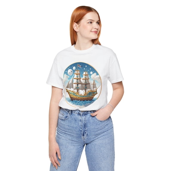 Ship Tee Shirt, Tee Shirt with Ship