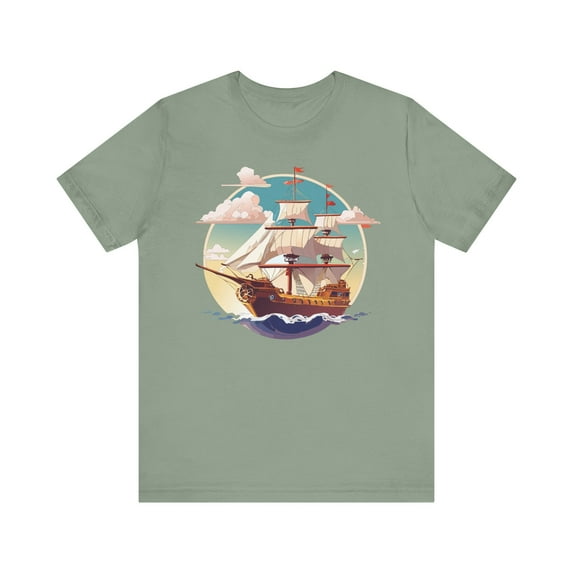 Ship Tee Shirt, Tee Shirt with Ship