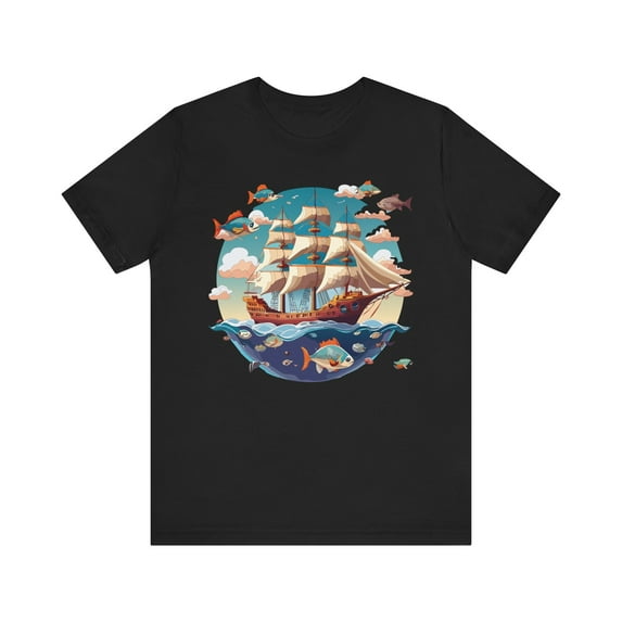 Ship Tee Shirt, Tee Shirt with Ship