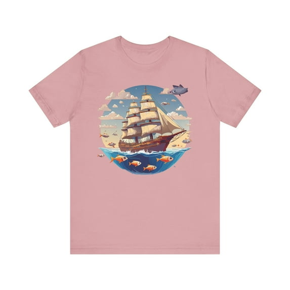 Ship Tee Shirt, Tee Shirt with Ship