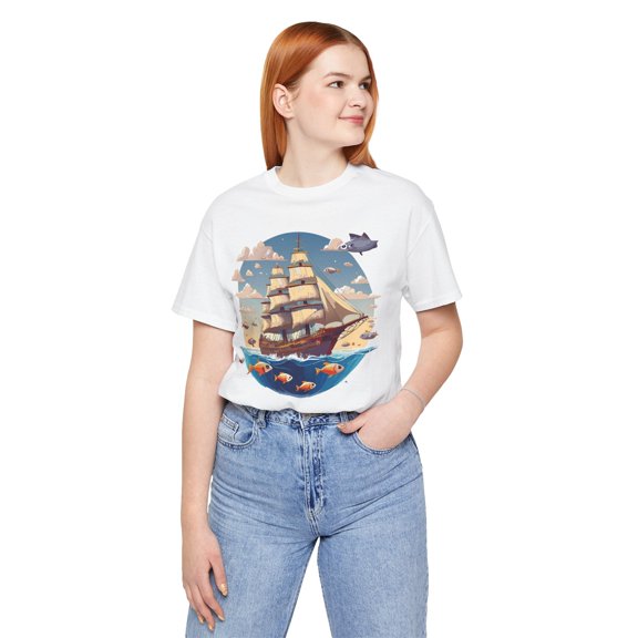 Ship Tee Shirt, Tee Shirt with Ship