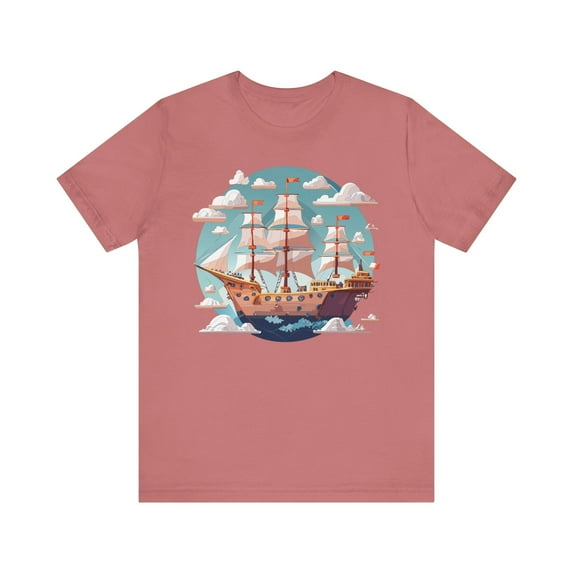 Ship Tee Shirt, Tee Shirt with Ship
