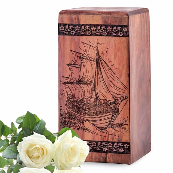 Ship Urn - Ashes Keepsake - Cremation Urns for Dad - Memorial Keepsake Urns Ash Holder - 10Inch, Large Size - Single 1Pcs