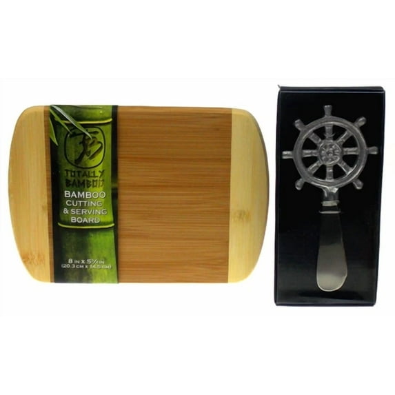Ship Wheel Cheese Spreader Totally Bamboo Cheese Board Set Nautical Sailing Gift