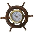 thumbnail image 1 of Ship Wheel Clock, 12" - Nautical Decor, 1 of 1