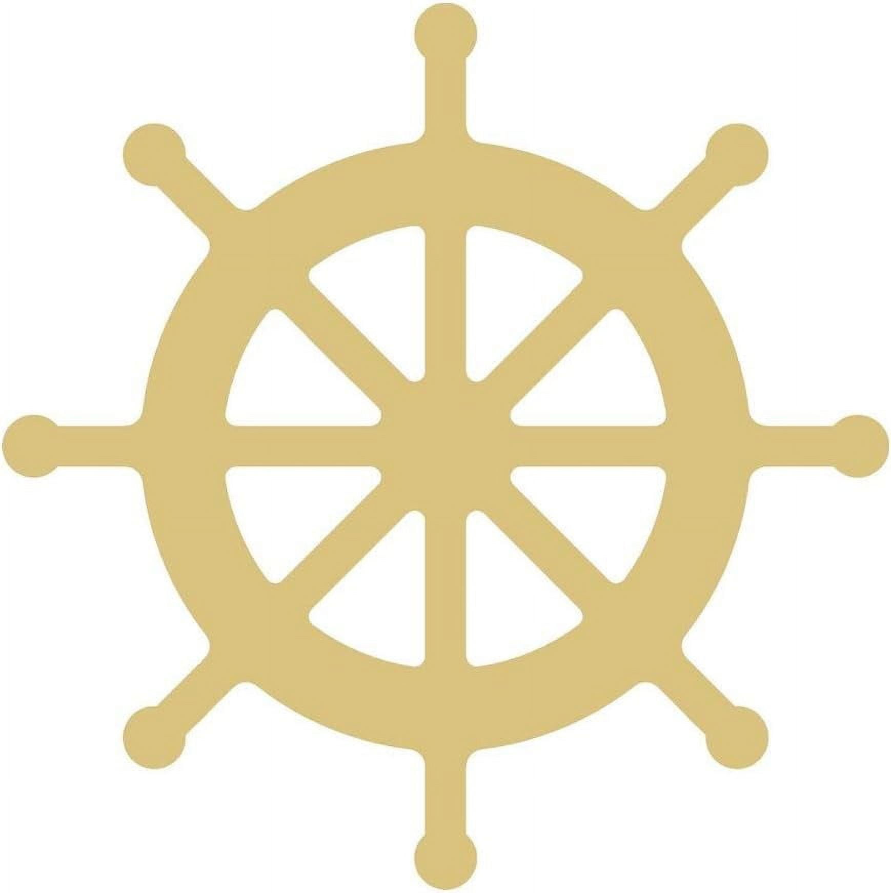 Ship Wheel Cutout Unfinished Wood Nautical Boating Ocean Door Hanger