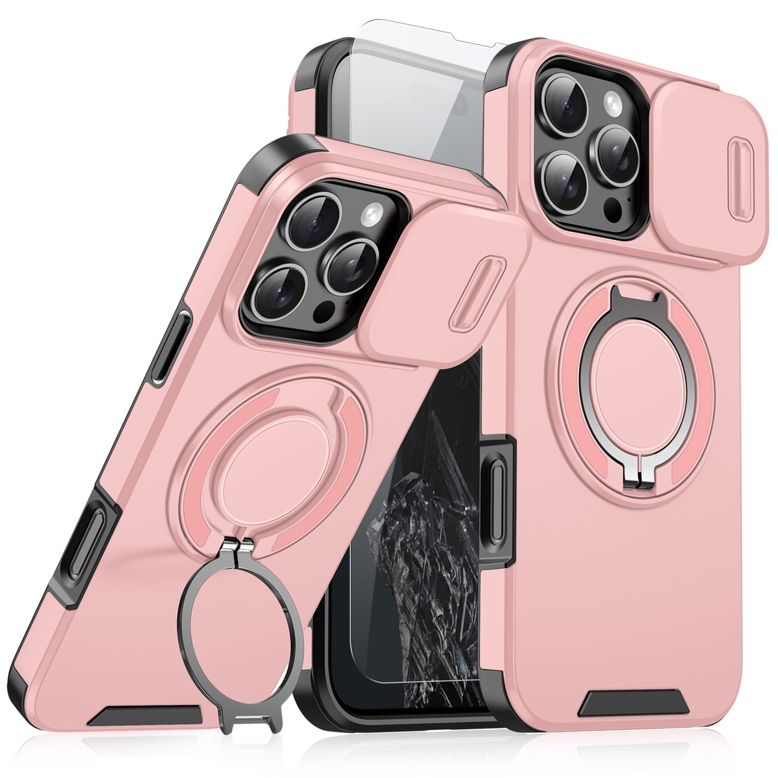 Dteck Case with Screen Protector for iPhone 16 Pro Stand