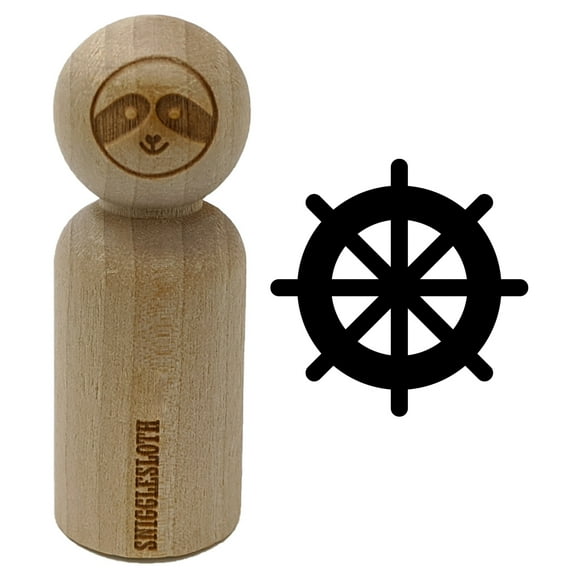 Ship Wheel Nautical Boat Rubber Stamp for Scrapbooking Crafting Stamping - Small 3/4 Inch
