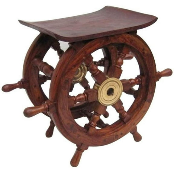 Ship Wheel Table, 18" - Nautical Decor