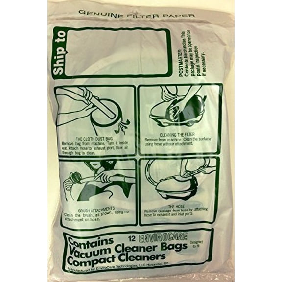 12 (Ship from USA) 12 pk TRISTAR COMPACT Canister Vacuum Cleaner Bags Part 738SEC Vacuum Cleaner Bags
