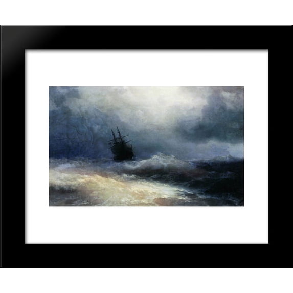 Ship in a storm 20x24 Framed Art Print by Aivazovsky, Ivan