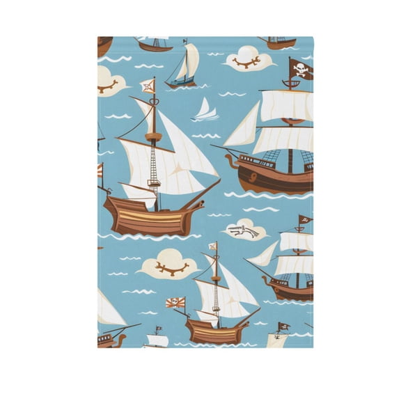 Ship on Sea Garden Flag House Banner 12" x 18" Double Sided Outdoor Yard Decoration