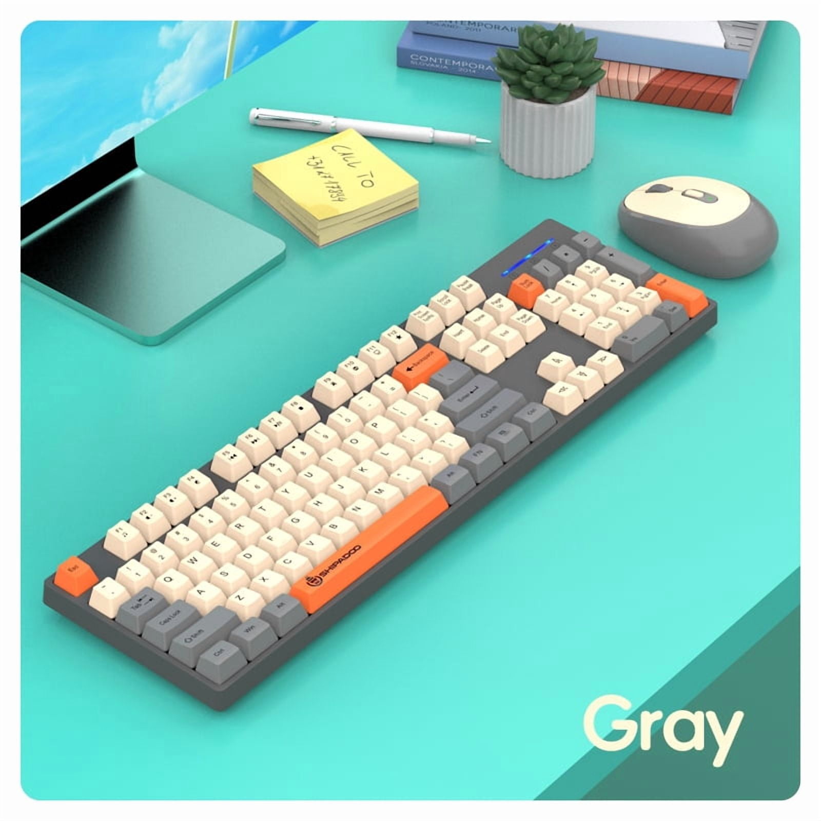Shipadoo Wireless Keyboard and Mouse Combo Set Gaming Wireless Laptop Desktop Computer Office Accessories Free Wireless Mouse