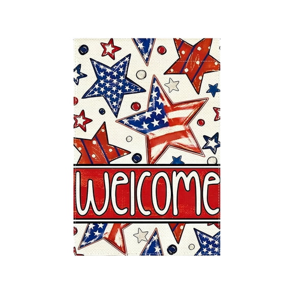 Shipiny 11.8x17.7in Independence Day Double Sided Garden Flag 45x30cm, Patriotic American Flag Design for Outdoor Yard, Lawn and Porch Decoration., B