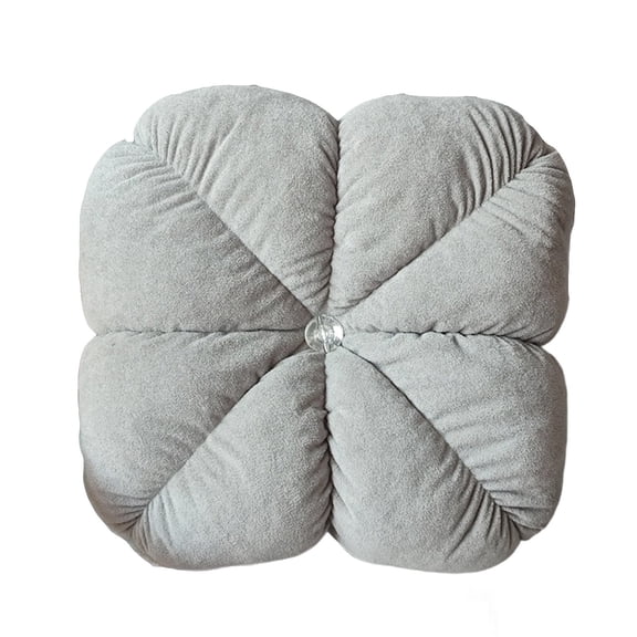 Shipiny 13.78in Premium Velvet Chair Cushion, Comfortable Office Seat Mat with Adjustable Strap, Bright Color Floor Pad for Indoor Outdoor Daily Use, Gray