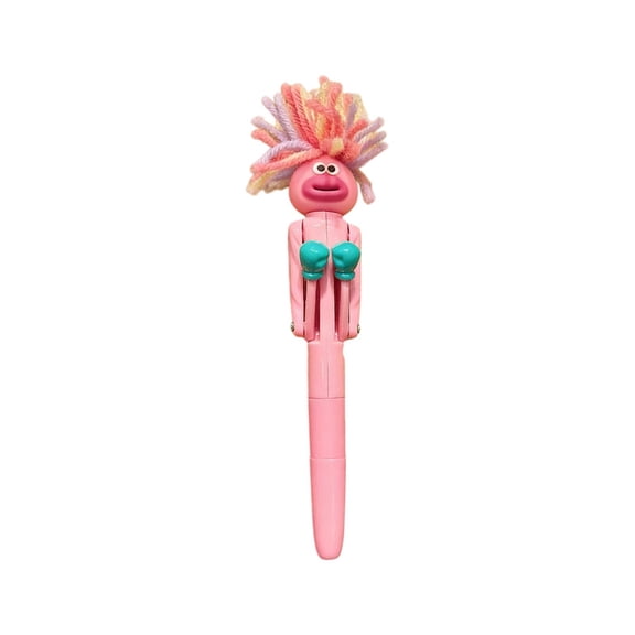 Shipiny 1Pc Funny Exploding Hair Boxing Round Ballpoint Pen For Man, 1.0mm Black Refill, Creative Knock Big Mouth Pen, High-Looking Gift For Birthday, Red