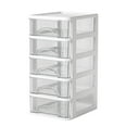 thumbnail image 1 of Shipiny 2/3/4/5 Drawer Desktop Storage Bin Unit, Small Plastic Organizer, White Frame with Clear Drawer, Mini Container Case for Desk, Storing Craft, Accessory, Stationery, D, 1 of 4