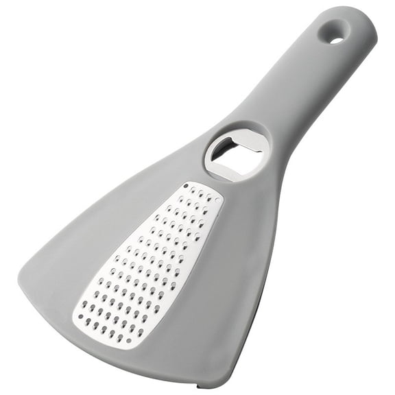 Shipiny 2-in-1 Stainless Steel Grater with Bottle Opener, Handheld Vegetable & Cheese Shredder, Hanging Multifunctional Kitchen Gadget, Gray