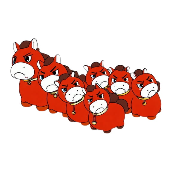 Shipiny 24.4x15.7in Spring Festival Crying Horse Sticker, Removable Waterproof Antistatic Decal, Festive Adhesive Decor for Home Window Wall New Year Layout, D