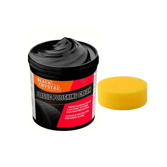 Shipiny 300g Car Plastic Restorer With Sponge, Plastic Revitalizing Coating Agent, Effectively Makes Auto Plastic & Rubber Back To Black, Permanently Protects Exterior Bodywork, Red