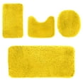 thumbnail image 1 of Shipiny 4-Piece Universal Solid Color Bath Mat Set, Soft Comfortable Absorbent Non-Slip Thick Bathroom Rugs, Machine Washable Easy Dry, Yellow, 1 of 8