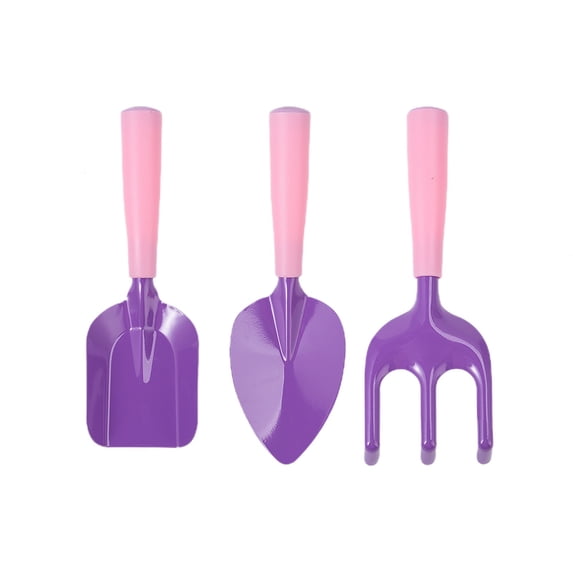 Shipiny 4PCS Mini Garden Tool Kit, Plastic Small Shovel Rake Set, Safe Kids Gardening Tools for Planting, Digging Sand and Outdoor Interactive Play, Purple