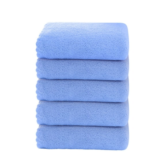 Shipiny 5PCS Microfiber Washcloths Soft Feel Fingertip Towels quick Drying Coral Velvet Wash Cloths Ultra Soft,Spa, and Gym Towel, Light Blue