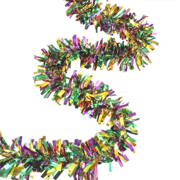 Shipiny 78in Mardi Gras Garland Curly Decorations, Rattan 5 Layer Thick Gold Green Purple Sparkly Curling Ribbon For Party Home Christmas Tree Wedding Decor, Purple