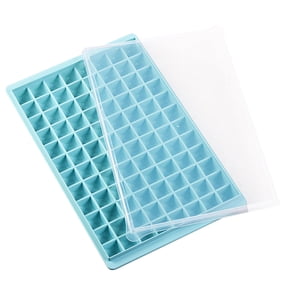 Shipiny 96-Trays Ice Cube Tray with Lid and Sealed Fresh-Keeping Box, Large Capacity Ice Maker with Storage Container, Dustproof and Stackable for Home Kitchen Freezer Use, Blue