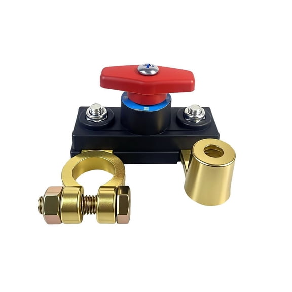 Shipiny Car Battery Power Cut-Off Breaker, Adjustable Copper Terminal with High Conductivity, 12V-24V Disconnect Switch Smart for Car, Truck and Vehicle Battery Protection, Black