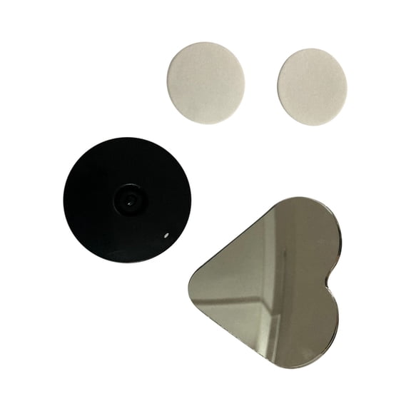 Shipiny Car Rearview Mirror Heart-shaped Auxiliary Mirror, Hd Large Field Circular Mirror, for Blind Spot Viewing Safe Driving, Sliver