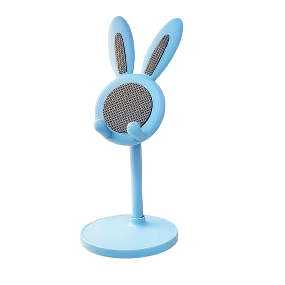 Shipiny Cartoons Cute Bunny Desktop Cell Phone Holders, Universal Adjustable Telescopic Lift Stand, Perfect Lazy Bracket for Students and Daily Use., Blue