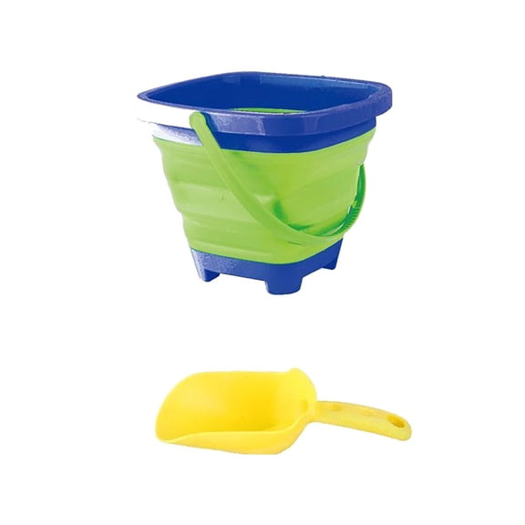 Shipiny Children's Beach Toys Foldable Water Bathing Portable Bucket Toy, Green