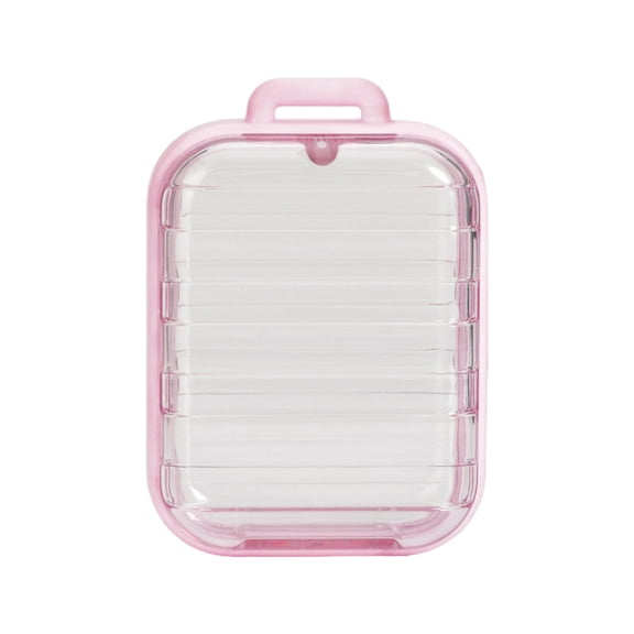 Shipiny Clear Hanging Display Storage Case with Magnetic Lock, Transparent Organizer for Photos Mini Dolls Keys Jewelry, Wall-Mounted Small Item Storage Box for Home, Pink