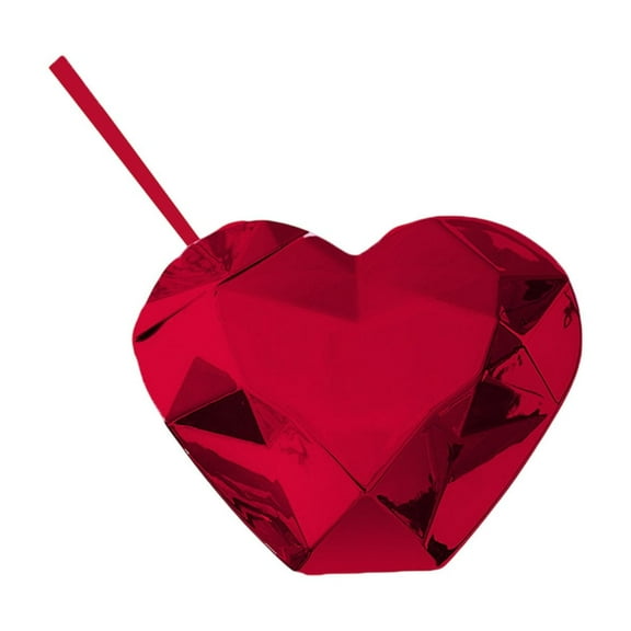 Shipiny Cups with Lids and StrawsUnique Shaped Drinking Glass Glitter Reusable Cups with Lids and Straws in ColorsQuality Gifts, Valentines Day Decorations, Valentines Gifts for Him/Her, Red
