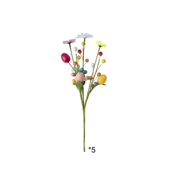 Shipiny Easter Decorations Artificial Flower with Distinctive Foam Berry and Egg, Beautiful Artificial Flower for Bouquets and Floral Arrangements Supplies., As Shown