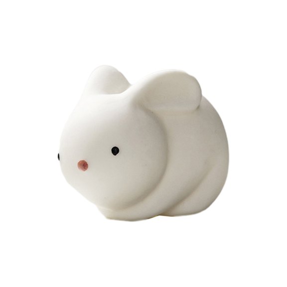 Shipiny Easter Ornaments Ceramic Rabbits Figurine, Cute Desktop Decor for Home and Festival, Lovely Small Pet Style Decoration for Living Room, Table and Easter Holiday Scene, White#1