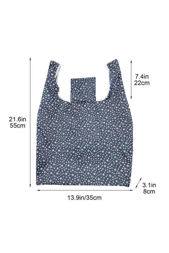 Eco Foldable Square Tote Bag, Waterproof Oxford Cloth Shopping Bag, Reinforced Handles Reusable Bag for Groceries Daily Shopping Travel Use, D