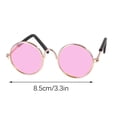 thumbnail image 1 of Shipiny Fashion Retro Round Frame Pet Sunglasses, Creative Trendy Small Glasses for Dogs & Cats, Cute Photo Props, Decorative Toy Doll Sunglasses for Pet Dress Up, Gold Frame Powder Slice, 1 of 6