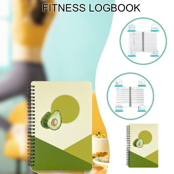 Shipiny Fitness Logbook - Coil Binding Training Plan Record Book 140x210mm 142P, All-Season Outdoor Equipment, for Outdoor Sports
