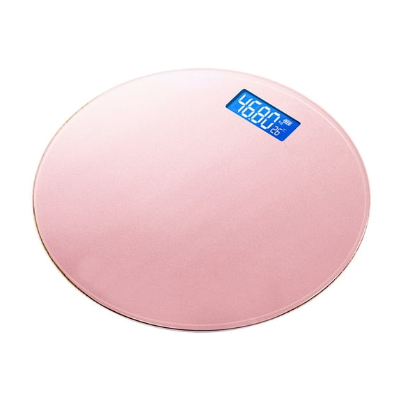 Shipiny Home Weighing Scales, 180kg Max USB Charging Glass Pane, Body Scale with Temperature Measurement Function, Rose Gold