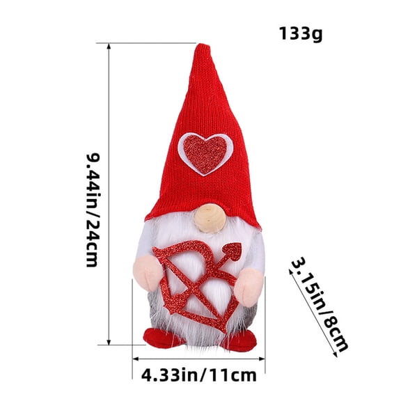 Shipiny Hot Selling Valentine's Day Knitted Hat Doll Faceless Doll Bow and Arrows Doll, Valentine‘s Day Decor, Love Gifts for Her/Him, Red