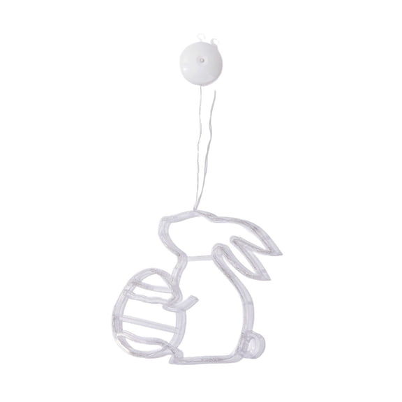 Shipiny LED Easter Bunny Hanging Lights with Suction Cup, Battery Powered Decorative Lamp, Indoor Outdoor Holiday Lights for Window and Wall Decor, As Shown